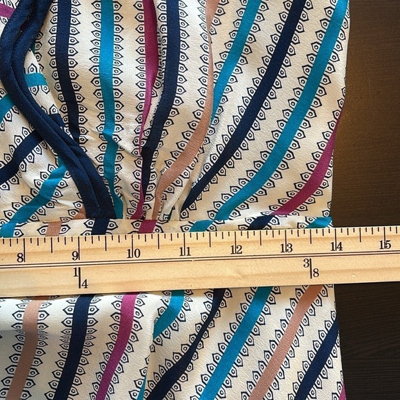 Anthropologie "Girls From Savoy" Midi Striped Silk Dress Sz 4 Coastal Party EUC - Picture 11 of 14